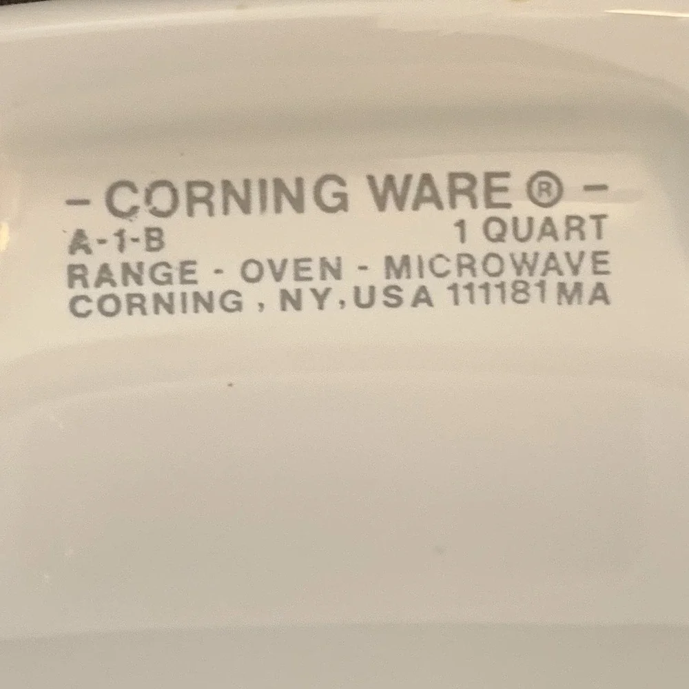Vintage Corning Ware L'Echalote A-1-B 1 Quart Casserole Dish Vegetable Floral US